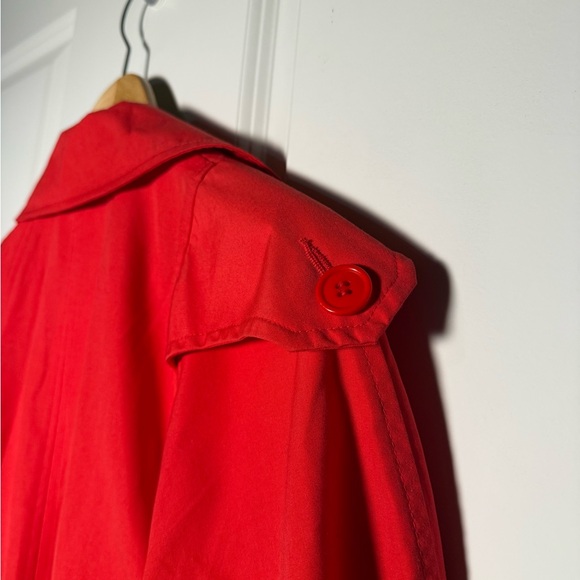 Women’s Vintage Red Double-Breasted Trench Coat - Picture 7 of 7
